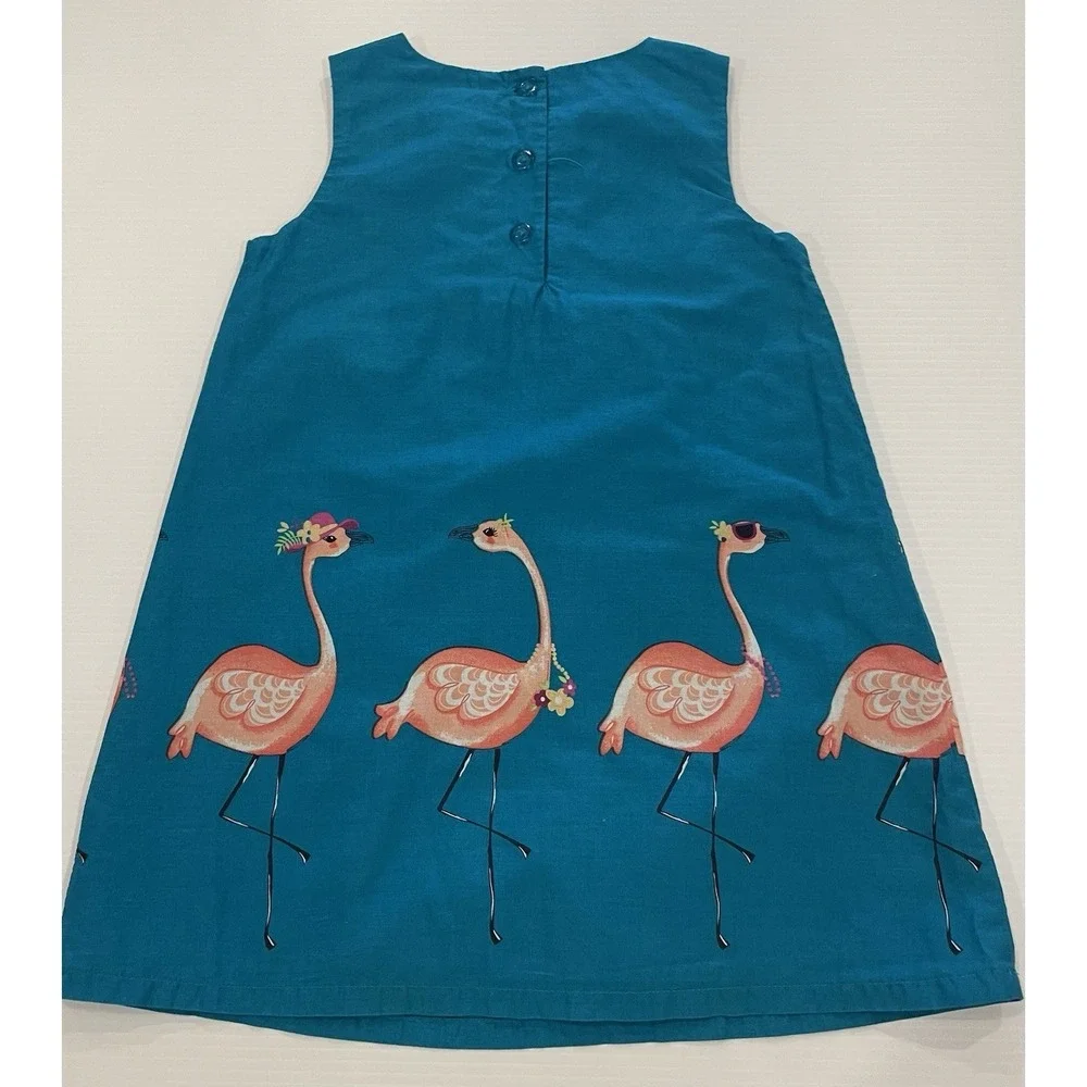 Gymboree Sunny Adventure Girls Summer Flamingo Dress Size 3T Zoo Animal‎ Kingdom